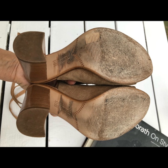 Alberto Fermani Suede Open Toe Stacked Heel Booties - Picture 11 of 13